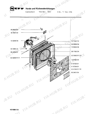 Взрыв-схема плиты (духовки) Neff 1114443306 1444/261NHCS - Схема узла 06