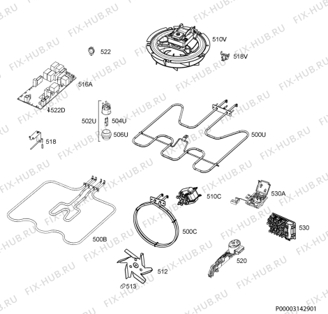 Взрыв-схема плиты (духовки) Zanussi ZOP37903XU - Схема узла Electrical equipment