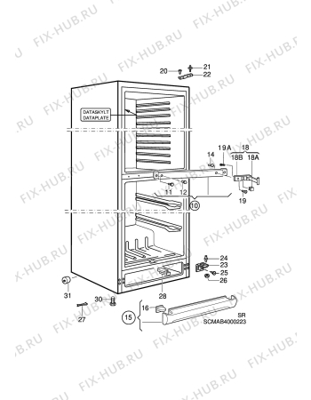 Взрыв-схема холодильника Husqvarna Electrolux QT425RW - Схема узла C10 Cabinet