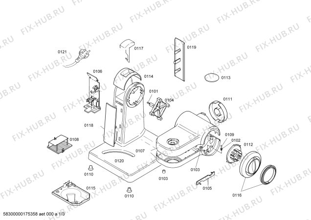 Схема №2 MUM4415TW с изображением Корпус для кухонного измельчителя Bosch 00752473