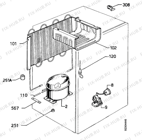 Взрыв-схема холодильника Juno JKU1122 - Схема узла Cooling system 017