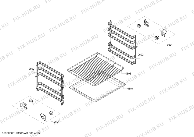 Взрыв-схема плиты (духовки) Bosch HGD725150N - Схема узла 06