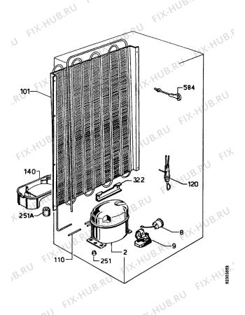 Взрыв-схема холодильника Zanussi ZI2400 - Схема узла Cooling system 017