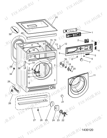 Взрыв-схема стиральной машины Hotpoint BIWDHL7128UK (F156728) - Схема узла