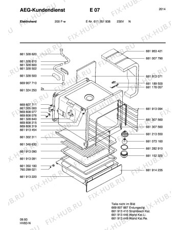 Взрыв-схема плиты (духовки) Aeg 200F-W N - Схема узла Section2