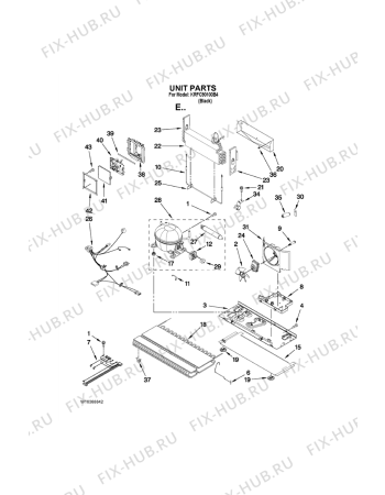 Схема №5 KRFC - 9010  B с изображением Дверка для холодильной камеры Whirlpool 482000021644