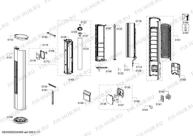 Схема №1 B1ZMI24501 42000 BTU IC UNITE с изображением Испаритель для сплит-системы Bosch 00776544