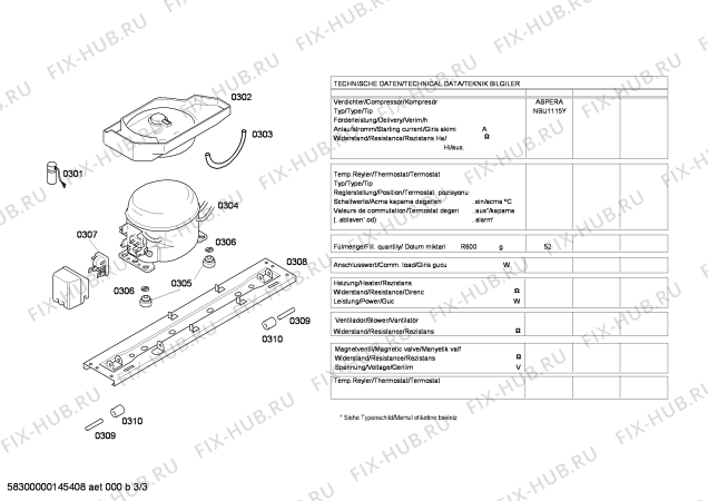 Взрыв-схема холодильника Siemens KD40NV04NE - Схема узла 03