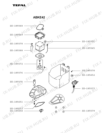 Взрыв-схема хлебопечки Tefal ABKE42 - Схема узла GP002849.2P2