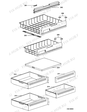 Взрыв-схема холодильника Electrolux MRF280/35 - Схема узла Internal parts