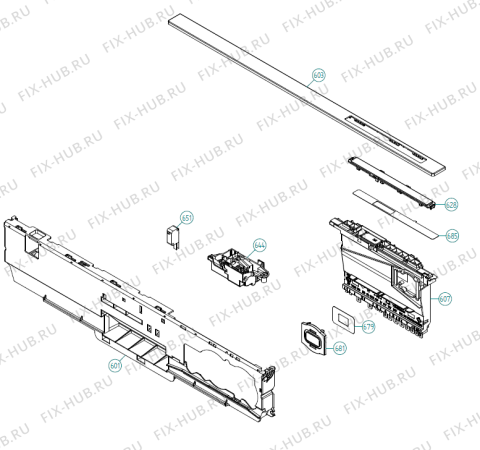 Схема №1 D5554 FI IL   -Titanium (401557, DW90.2) с изображением Накладка на панель управления для электропосудомоечной машины Gorenje 704534