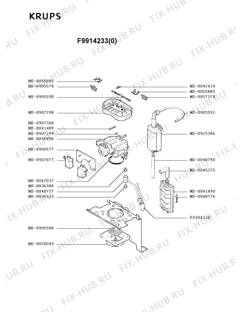 Взрыв-схема кофеварки (кофемашины) Krups F9914233(0) - Схема узла SP001871.2P3