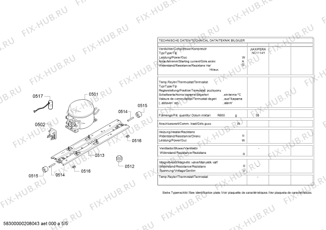 Схема №4 KGN57PI20U с изображением Дверь для холодильника Bosch 00718328