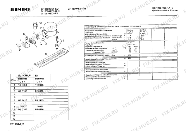 Взрыв-схема холодильника Siemens GI105308 - Схема узла 02