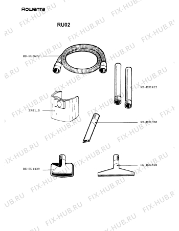 Взрыв-схема пылесоса Rowenta RU02 - Схема узла RU02____.__1