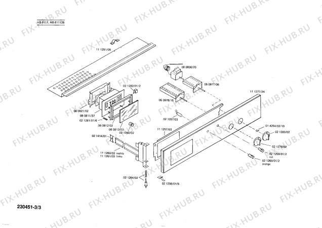 Взрыв-схема плиты (духовки) Siemens HB611126 - Схема узла 03