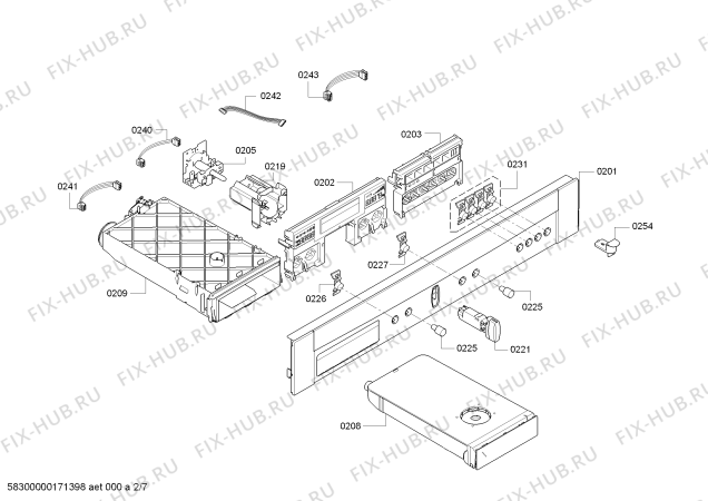 Схема №2 B45C42N3S с изображением Панель управления для плиты (духовки) Bosch 00744873