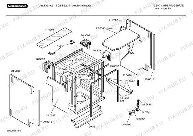 Взрыв-схема посудомоечной машины Kueppersbusch SGIKBE2 Art. IG634.2 - Схема узла 03