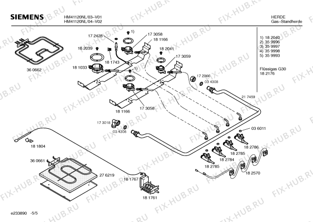 Взрыв-схема плиты (духовки) Siemens HM41120NL, HM41120NL - Схема узла 05