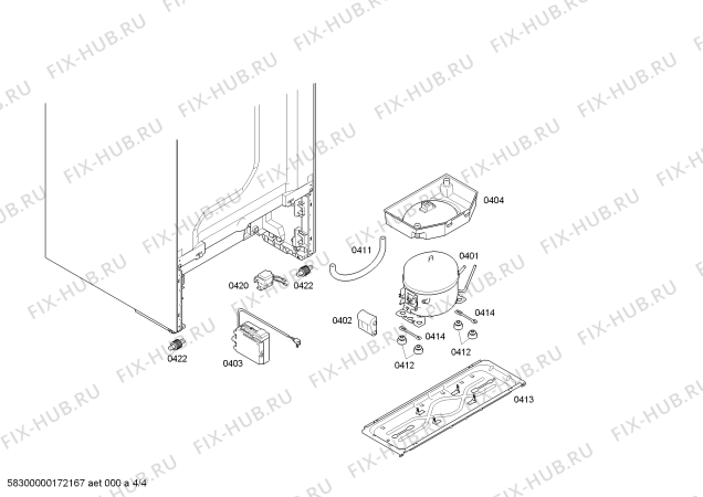 Взрыв-схема холодильника Balay 3KF6865X - Схема узла 04