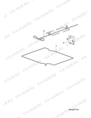 Взрыв-схема плиты (духовки) Faure CML694W - Схема узла Accessories