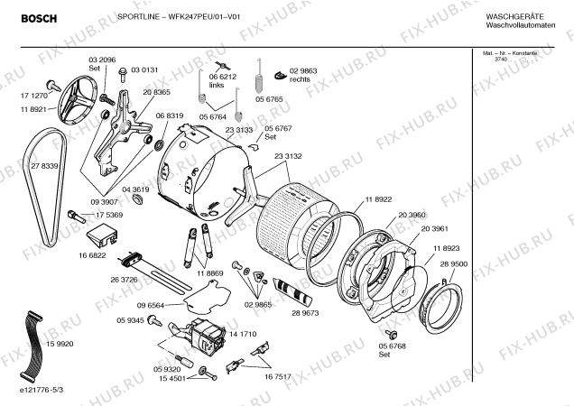 Взрыв-схема стиральной машины Bosch WFK247PEU SPORTLINE - Схема узла 03
