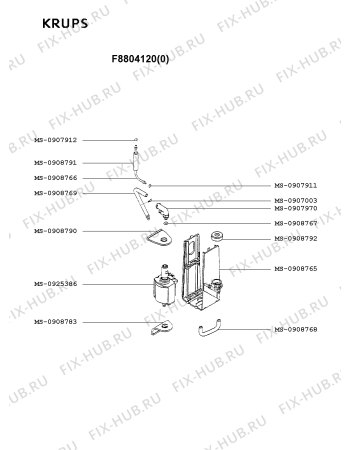 Взрыв-схема кофеварки (кофемашины) Krups F8804120(0) - Схема узла TP001856.9P2