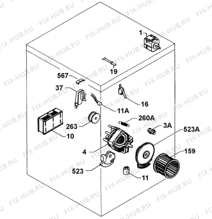 Взрыв-схема стиральной машины Zanussi TDS250T - Схема узла Functional parts