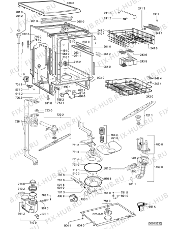Схема №1 GSFS 5411/2 WS с изображением Модуль (плата) управления для посудомоечной машины Whirlpool 480140100749