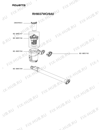 Схема №2 TY9086HO/4Q0 с изображением Запчасть для электропылесоса Rowenta RS-RH5759