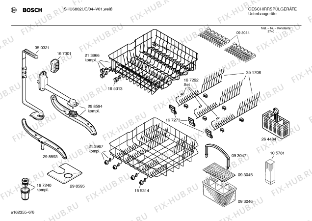 Взрыв-схема посудомоечной машины Bosch SHU6802UC Bosch - Схема узла 06