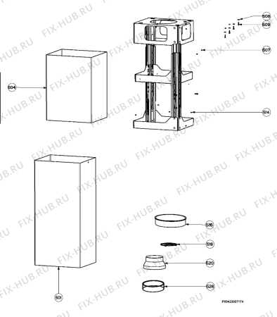 Взрыв-схема вытяжки Electrolux EFA90531X - Схема узла Section 4