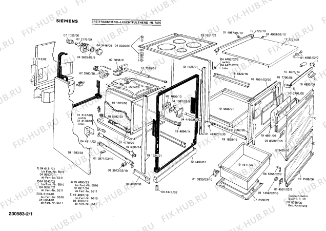 Схема №2 HL7415 с изображением Индикатор для духового шкафа Siemens 00040668