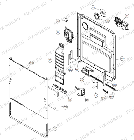 Взрыв-схема посудомоечной машины Gorenje DM 96 Exklusiv SE   -M-Grey FI (336183, DW20.4) - Схема узла 05