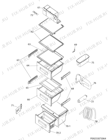 Взрыв-схема холодильника Aeg RMB86111NW - Схема узла Internal parts refrigerator