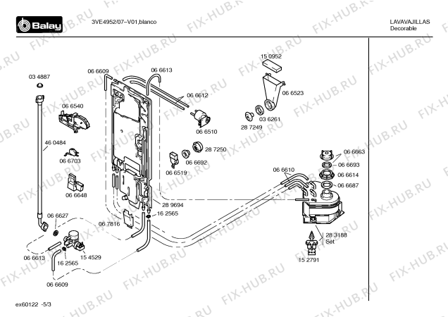 Схема №4 4VE529A с изображением Инструкция по эксплуатации для электропосудомоечной машины Bosch 00518239