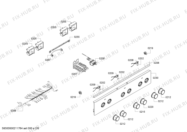 Взрыв-схема плиты (духовки) Bosch HKL090020 - Схема узла 02