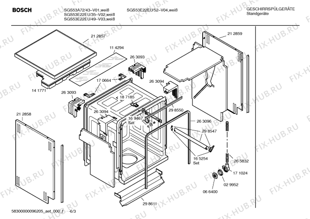 Схема №3 SGS53A72 с изображением Краткая инструкция для посудомоечной машины Bosch 00592851