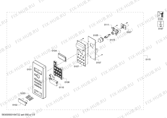 Схема №2 HMT84G651B с изображением Панель управления для свч печи Bosch 00740184