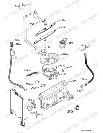 Взрыв-схема посудомоечной машины Rosenlew RDT16012FA - Схема узла Hydraulic System 272