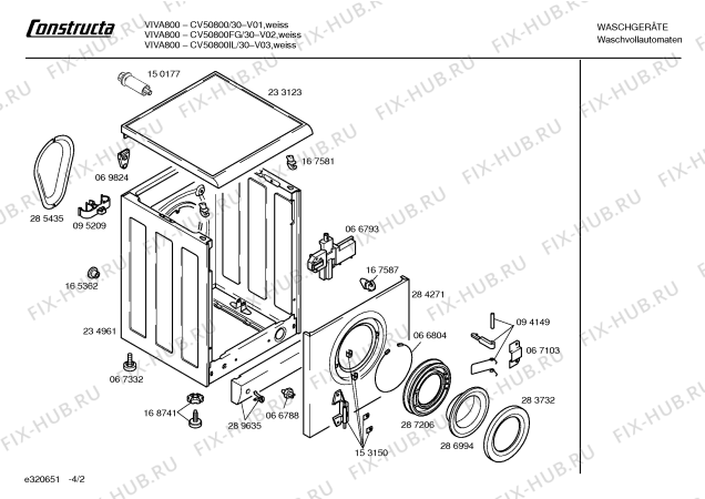 Схема №3 CV50800FG Constructa  VIVA 800 с изображением Кабель для стиральной машины Bosch 00353513