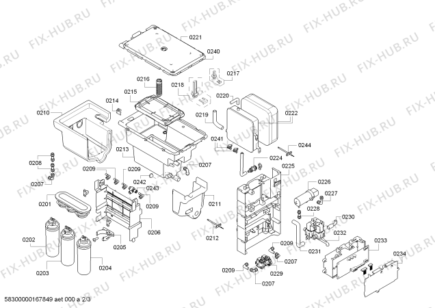 Схема №3 DW03500TI Pureflow с изображением Модуль материнской платы для плиты (духовки) Siemens 00750944