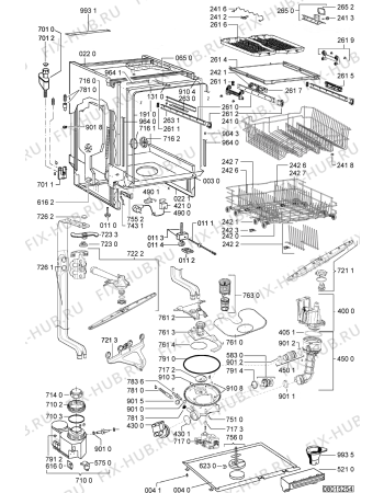 Схема №1 ADG 987/3 NB с изображением Панель для электропосудомоечной машины Whirlpool 480140102052