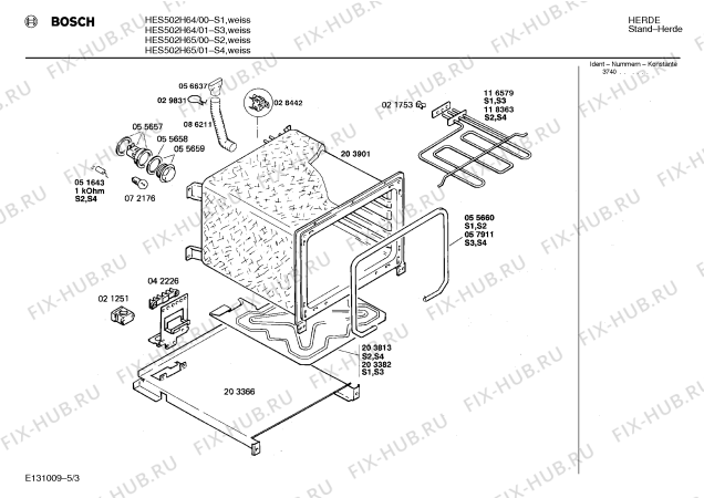 Схема №4 HES502H65 с изображением Панель для электропечи Bosch 00118943