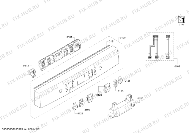 Схема №4 SMS53A02GB с изображением Панель управления для посудомойки Bosch 00705364