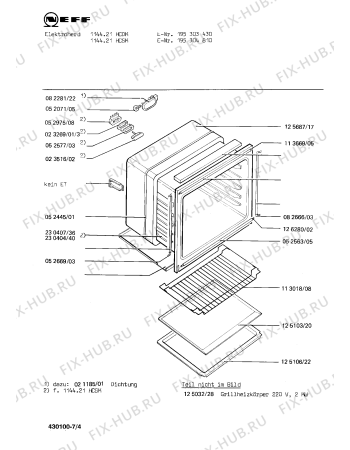 Схема №4 195304423 1394.11HS с изображением Крепеж для плиты (духовки) Bosch 00024235