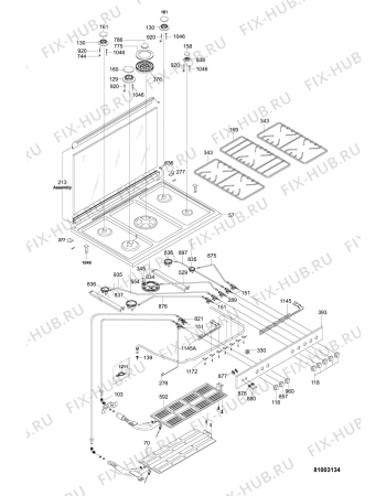 Схема №1 ACM 9413 G/IX с изображением Панель для плиты (духовки) Whirlpool 482000003083