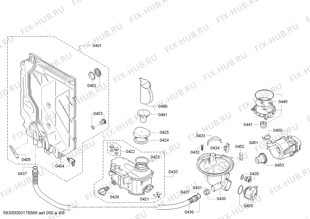 Схема №5 SN26L230EU с изображением Силовой модуль запрограммированный для посудомоечной машины Siemens 00754991