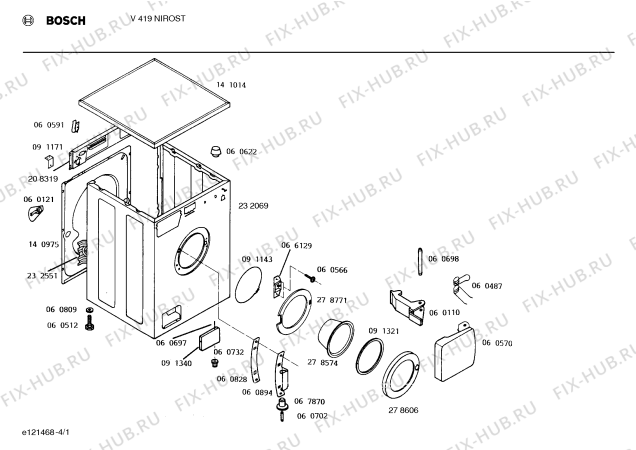 Схема №2 V419NIROST с изображением Кнопка для стиралки Bosch 00067873