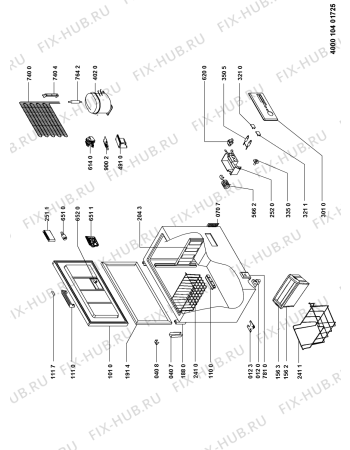 Схема №1 ICFS370 EG с изображением Лоток (форма) для холодильной камеры Whirlpool 480132102977